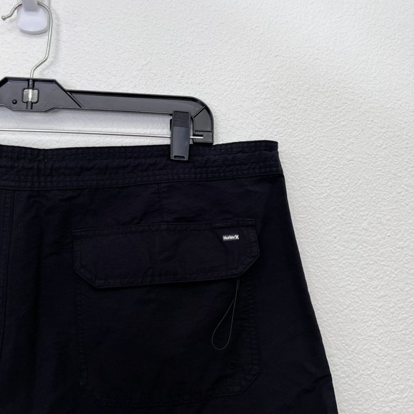 Hurley mens tie front boardshorts black solid‎ black  Size: 38 - Picture 8 of 9